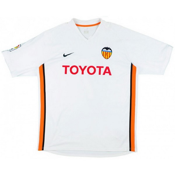 Camisetas Valencia Primera equipo Retro 2006 2007 Blanco